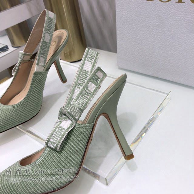 DIOR女鞋 迪奧2021專櫃新款Slingback鏤空刺繡網面高跟涼鞋 J’ADIOR尖頭露跟涼鞋  naq1475